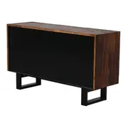 BUFFET 3 PORTAS 1,35 M X 40 CM NIARA - NOZES RÚSTICO/PRETO - Foto 10
