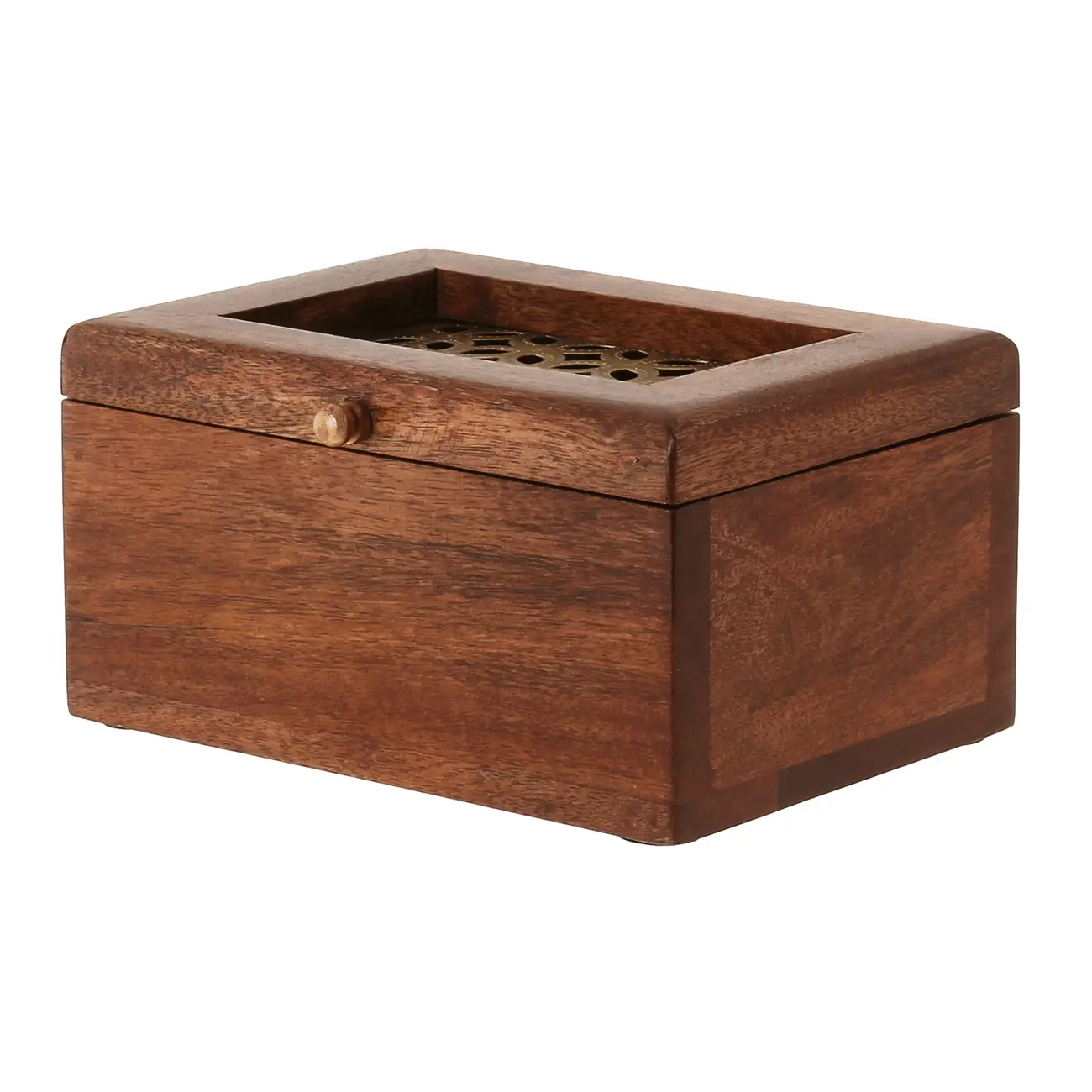 CAIXA DECORATIVA 17 CM X 14 CM X 9 CM BERWICK - NOZES/OURO VELHO - Foto 2