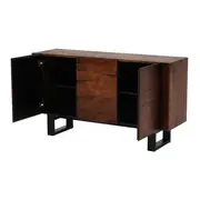 BUFFET 3 PORTAS 1,35 M X 40 CM NIARA - NOZES RÚSTICO/PRETO - Foto 8