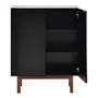 BUFFET 2 PORTAS 80 CM X 40 CM POINT - PRETO/NOZES - Foto 5