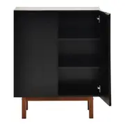 BUFFET 2 PORTAS 80 CM X 40 CM POINT - PRETO/NOZES - Foto 5