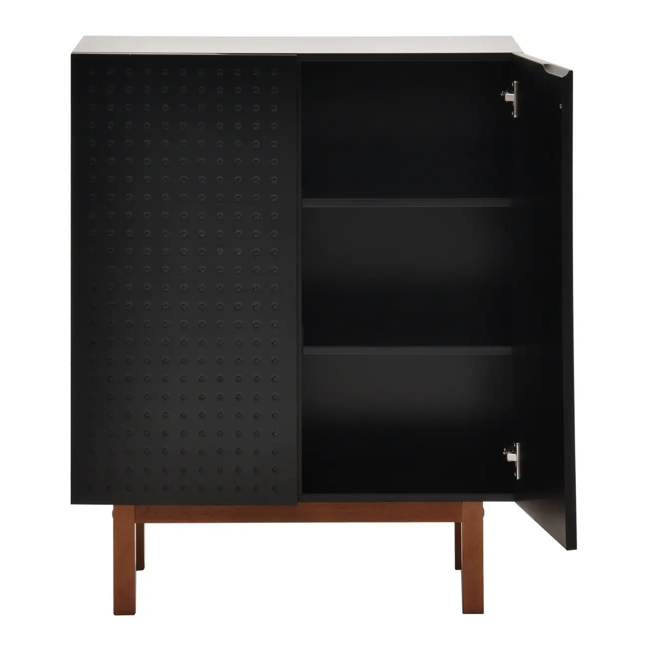 BUFFET 2 PORTAS 80 CM X 40 CM POINT - PRETO/NOZES - Foto 5