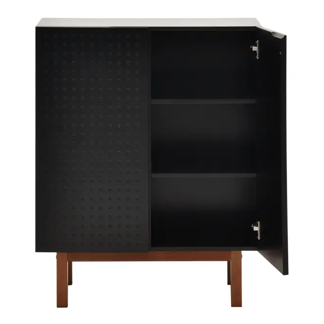BUFFET 2 PORTAS 80 CM X 40 CM POINT - PRETO/NOZES - Foto 5
