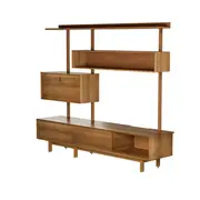 ESTANTE PARA TV DE ATÉ 43 POLEGADAS COM 3 PORTAS 2,10 M X 1,79 M PILOTIS - NOZES - Foto 2