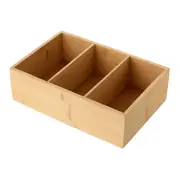 ORGANIZADOR 20 CM X 30 CM COM 3 DIVISÓRIAS BAMBOO - BAMBU - Foto 4