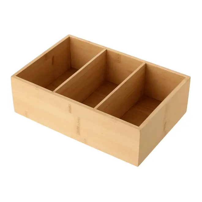 ORGANIZADOR 20 CM X 30 CM COM 3 DIVISÓRIAS BAMBOO - BAMBU - Foto 4