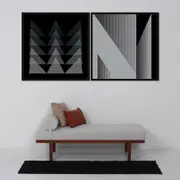 QUADRO FINELINE II 1 M X 1 M - PRETO/BRANCO - Foto 2