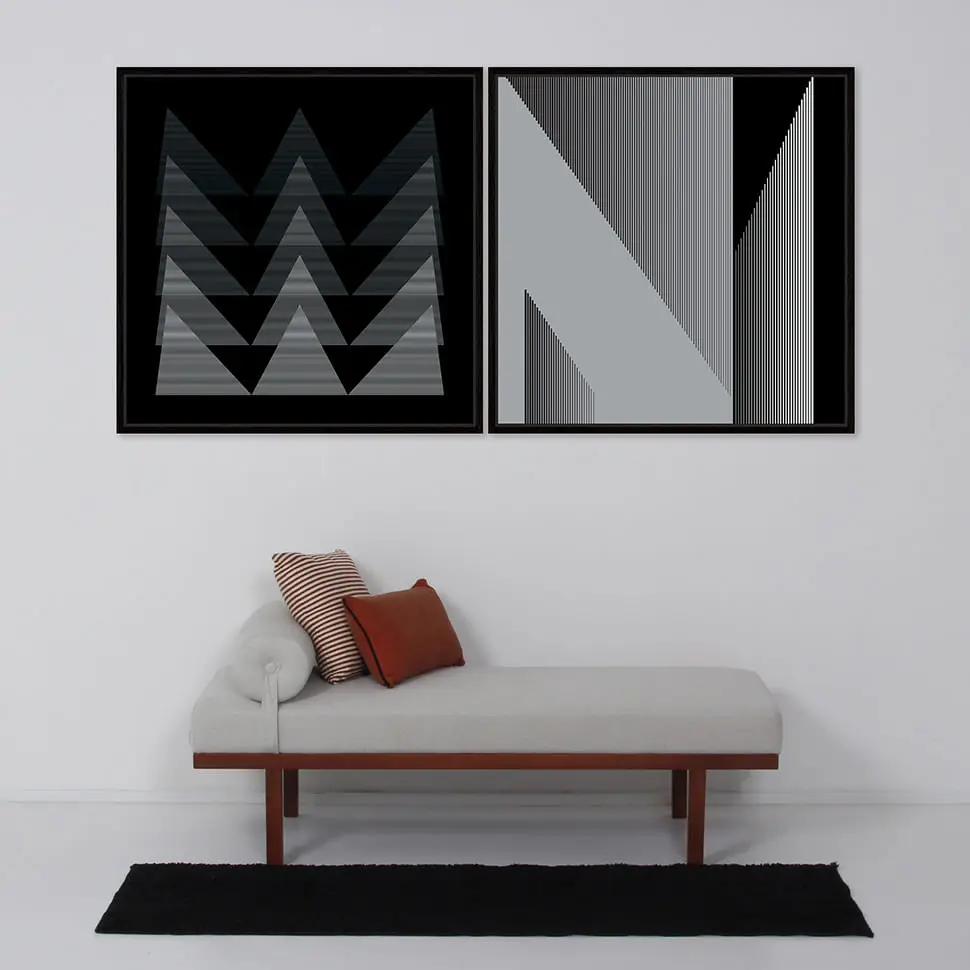 QUADRO FINELINE II 1 M X 1 M - PRETO/BRANCO - Foto 2