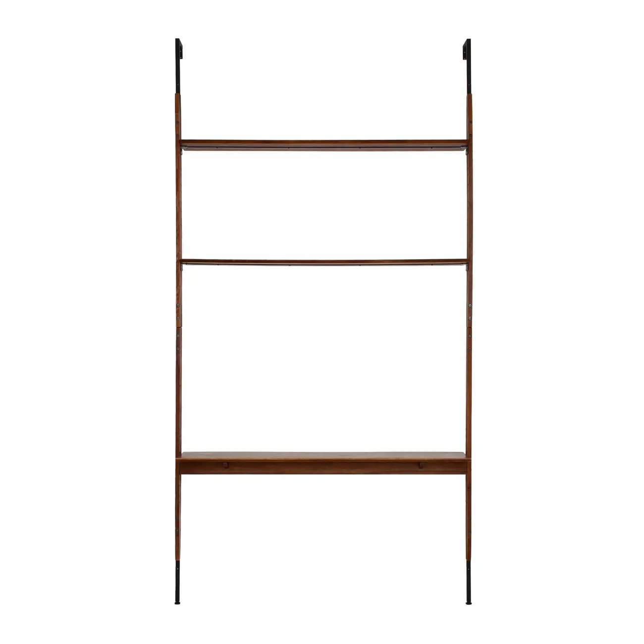 ESTANTE/DIVISÓRIA PARA TV DE ATÉ 60 POLEGADAS PAREDE/TETO 1,46 M X 2,41 M/2,80 M LIBRERIA - NOZES/PRETO - Foto 1