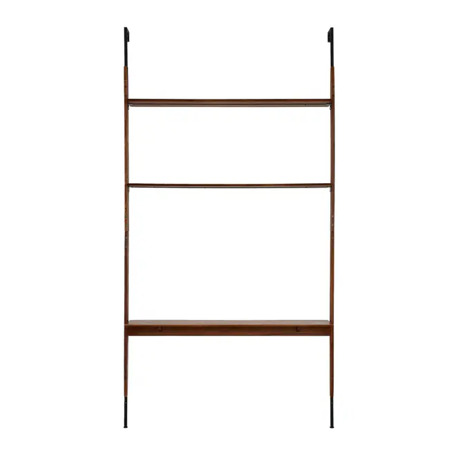 ESTANTE/DIVISÓRIA PARA TV DE ATÉ 60 POLEGADAS PAREDE/TETO 1,46 M X 2,41 M/2,80 M LIBRERIA - NOZES/PRETO - Foto 1