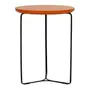 MESA LATERAL REDONDA 40 CM TRIQUET - PRETO/TERRACOTA - Foto 1
