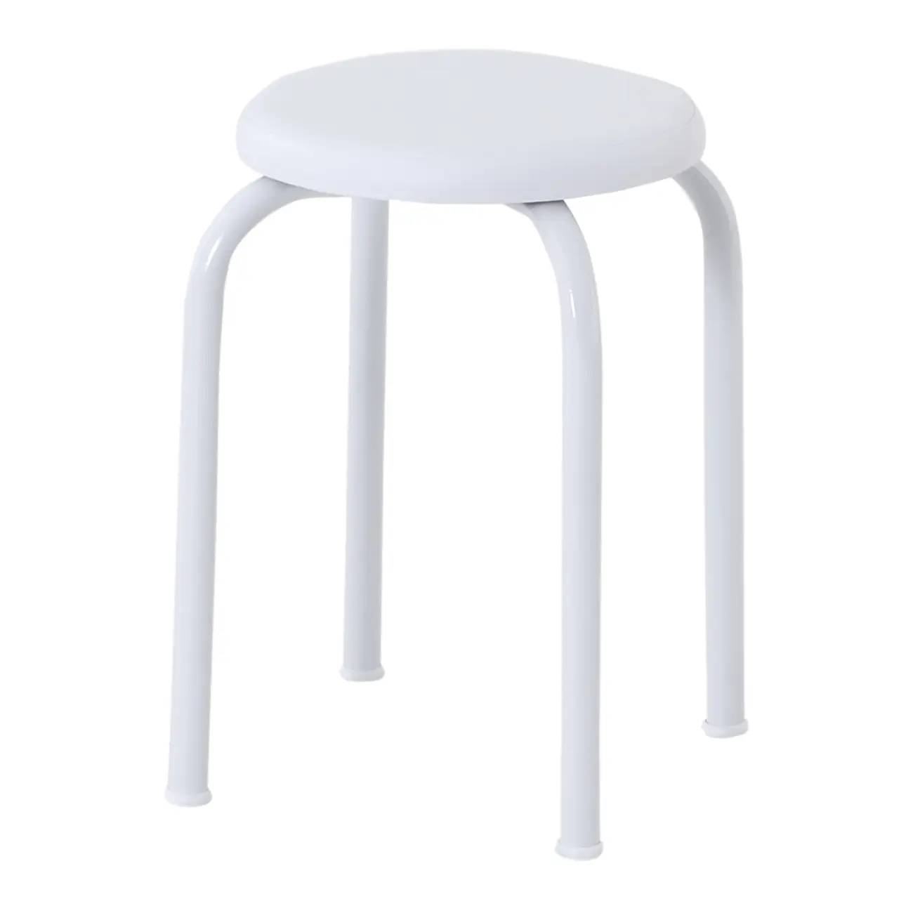 BANQUINHO EMPILHÁVEL TUBULAR - BRANCO/BRANCO - Foto 1