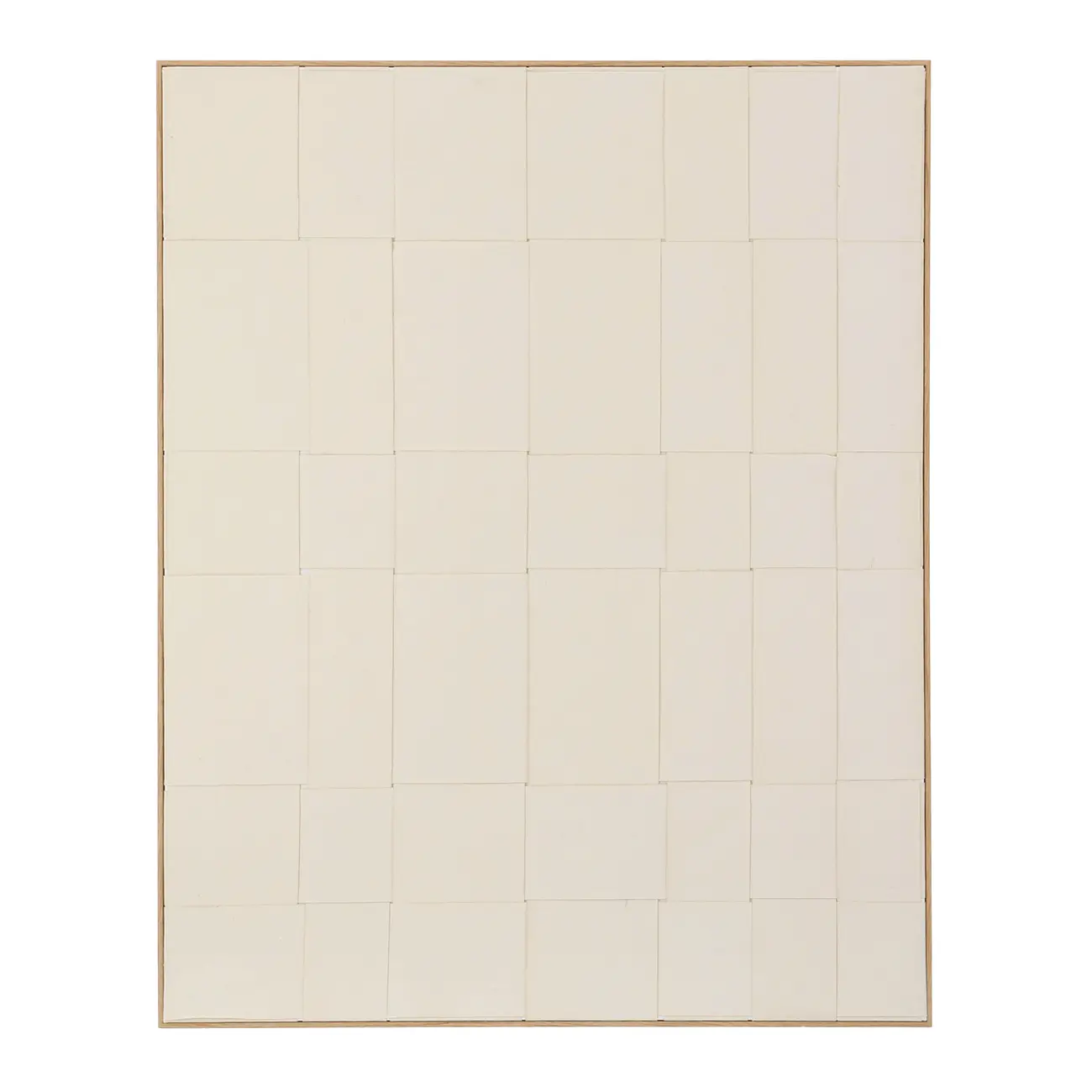 QUADRO 80 CM X 1 M LINEN SQUARE - MADEIRA/BRANCO - Foto 1