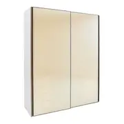 GUARDA-ROUPA DE CASAL 2 PORTAS DE CORRER COUTURE - BEGE/BRONZE - Foto 6