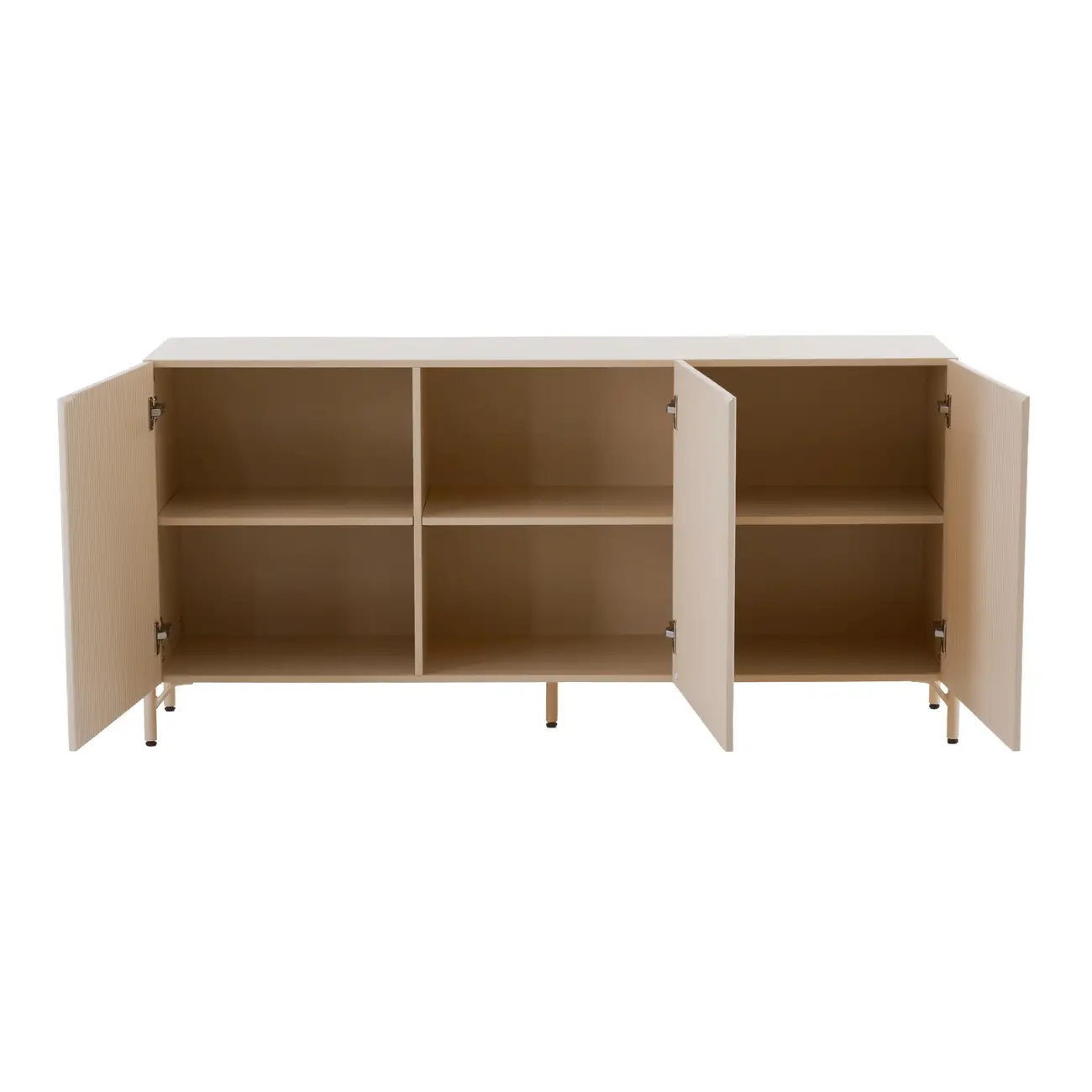 BUFFET 3 PORTAS 1,65 M X 40 CM RIBS - AREIA/AREIA - Foto 5