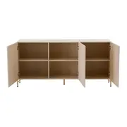 BUFFET 3 PORTAS 1,65 M X 40 CM RIBS - AREIA/AREIA - Foto 5
