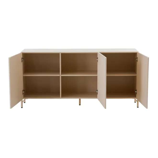 BUFFET 3 PORTAS 1,65 M X 40 CM RIBS - AREIA/AREIA - Foto 5