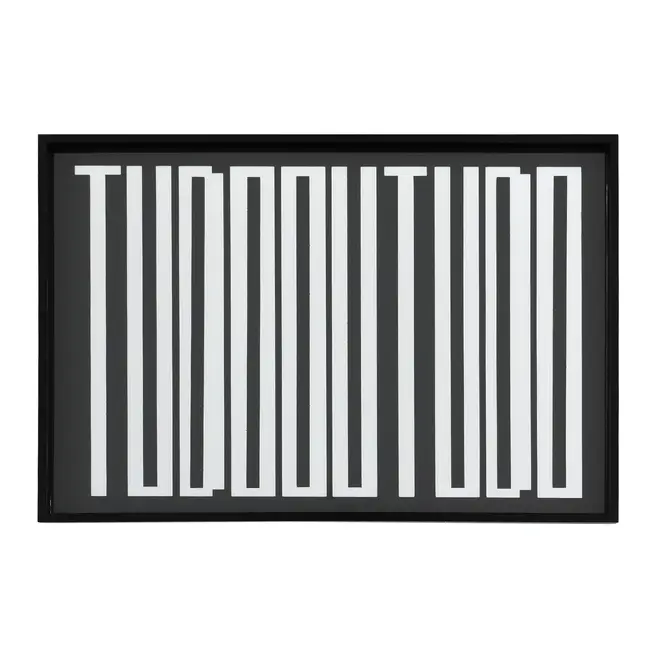 QUADRO ESPELHADO 62 CM X 41 CM TUDO OU TUDO - PRETO/BRANCO - Foto 1