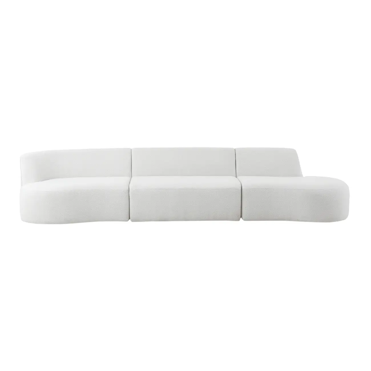 SOFÁ 4 LUGARES ESTENDIDO ESQUERDO ÔNDULO - BOUCLÉ BRANCO - Foto 1
