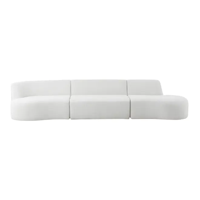 SOFÁ 4 LUGARES ESTENDIDO ESQUERDO ÔNDULO - BOUCLÉ BRANCO - Foto 1
