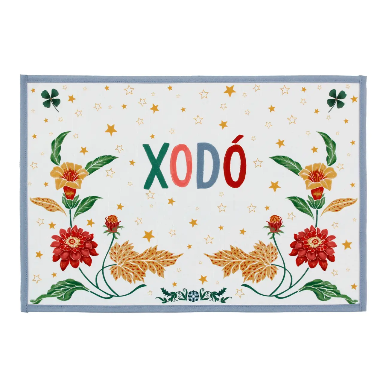 LUGAR AMERICANO 50 CM X 34 CM BOUQUET XODÓ - BLEU CENDRÉ/MULTICOR - Foto 1