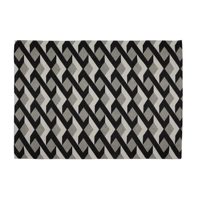 TAPETE 1,32 M X 2 M VERZZO - PRETO/CINZA - Foto 1