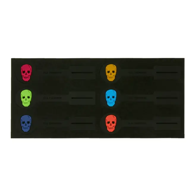 MARCADOR DE TAÇAS CONJUNTO COM 6 PEÇAS CAVEIRA - PRETO/MULTICOR - Foto 1