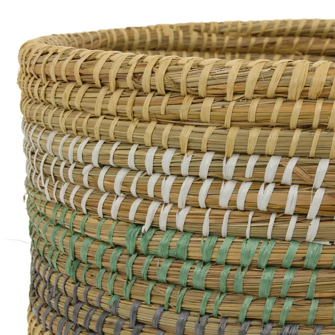 CESTO 40 CM X 40 CM X 45 CM JERI - FIBRA NATURAL/MULTICOR - Foto 5