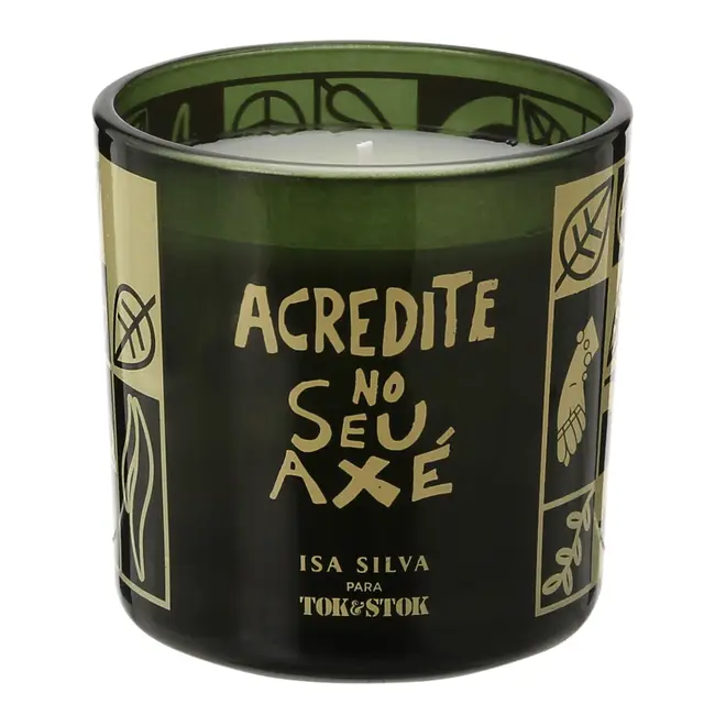 VELA PERFUMADA POTE SETE ERVAS AXÉ - VERDE/NATURAL - Foto 3