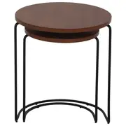 MESA LATERAL CONJUNTO COM 2 PEÇAS LOOP - PRETO/NOZES - Foto 6