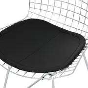 CADEIRA COM ALMOFADA BERTOIA - CROMADO/PRETO - Foto 6