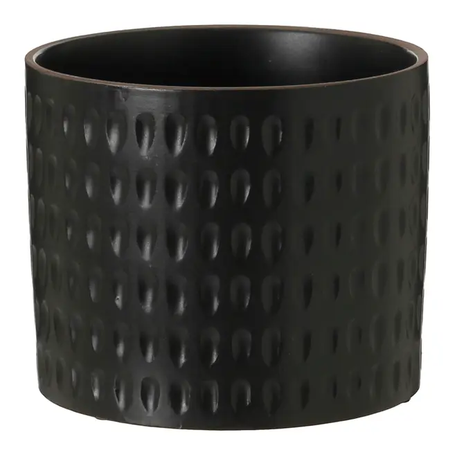 CACHEPÔ 15 CM NYORI - PRETO FOSCO - Foto 1