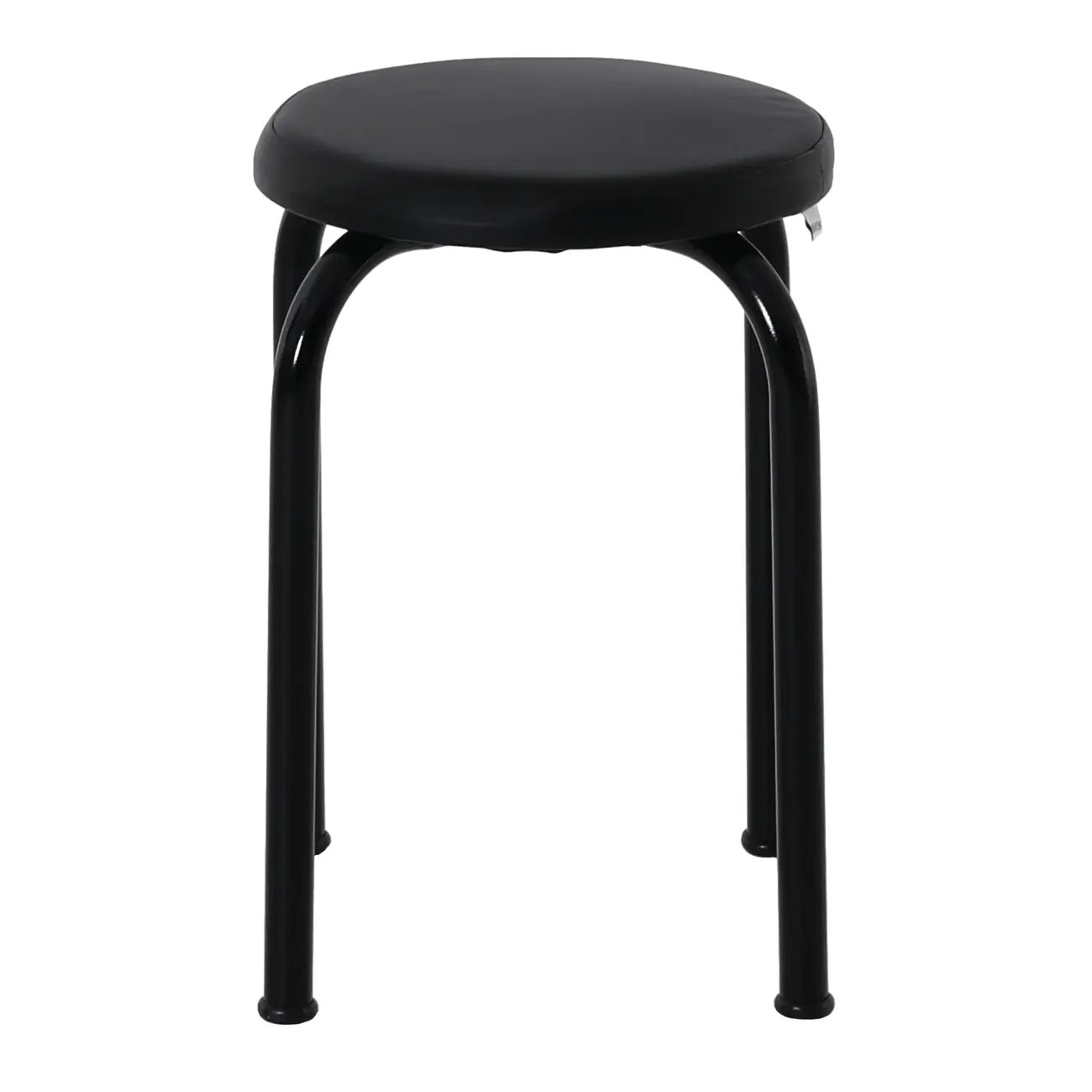 BANQUINHO EMPILHÁVEL TUBULAR - PRETO/PRETO - Foto 3