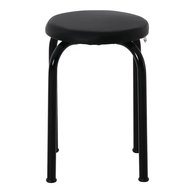 BANQUINHO EMPILHÁVEL TUBULAR - PRETO/PRETO - Foto 3