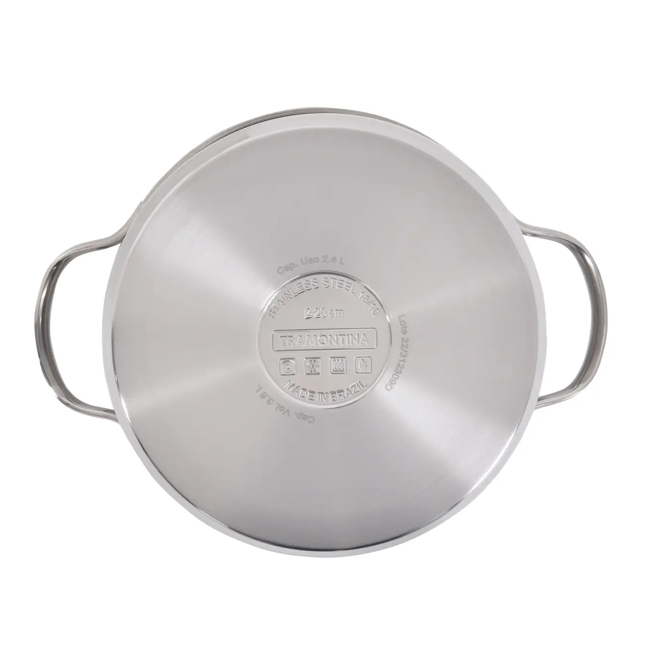 CAÇAROLA INDUÇÃO 20 CM UNA - INOX/INCOLOR - Foto 4