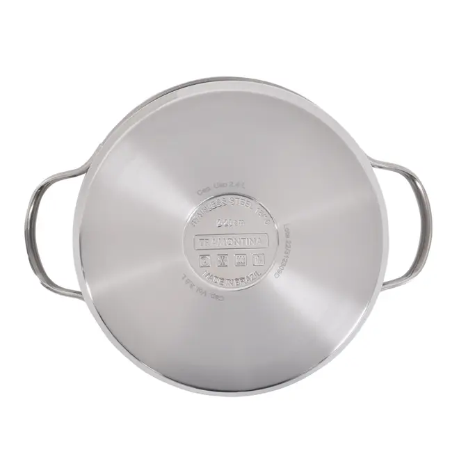 CAÇAROLA INDUÇÃO 20 CM UNA - INOX/INCOLOR - Foto 4