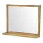 ESPELHO DE BANHEIRO COM PRATELEIRA 80 CM X 62 CM SPAZ - AMÊNDOA/PRATA - Foto 2