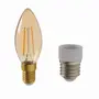 LÂMPADA VELA FILAMENTO E14 E27 3W 220V LUZ AMARELA TASCHIBRA - HANBAR - Foto 23