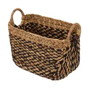 CESTO 25 CM X 40 CM X 33 CM AGUAPÉ - FIBRA NATURAL/PRETO - Foto 4