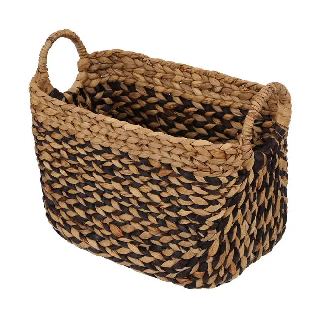 CESTO 25 CM X 40 CM X 33 CM AGUAPÉ - FIBRA NATURAL/PRETO - Foto 4
