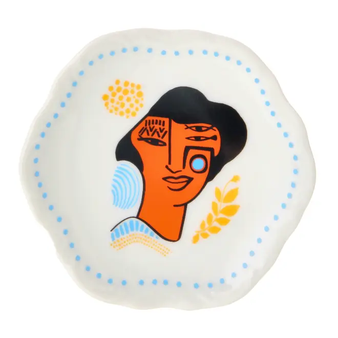 PRATO DECORATIVO CONJUNTO COM 3 PEÇAS MULHER PÁSSARO - BRANCO/MULTICOR - Foto 3