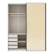 GUARDA-ROUPA DE CASAL 2 PORTAS DE CORRER COUTURE - BEGE/BRONZE - Foto 3