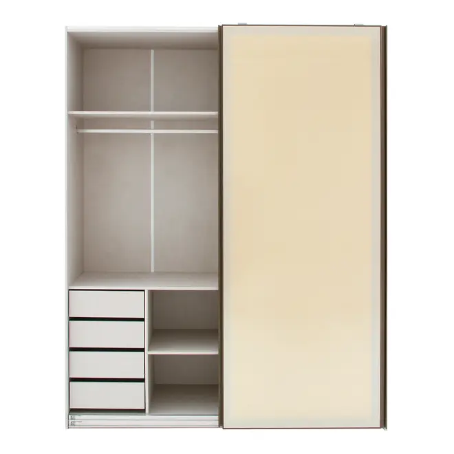 GUARDA-ROUPA DE CASAL 2 PORTAS DE CORRER COUTURE - BEGE/BRONZE - Foto 3
