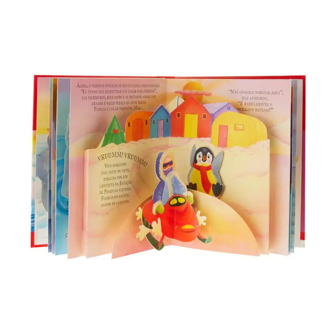 LIVRO BICHOS DIVERTIDOS EM 3D: O PINGUIM SONOLENTO - MULTICOR - Foto 4