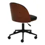 CADEIRA HOME OFFICE APLAY WOOD - PRETO/NOZES - Foto 6