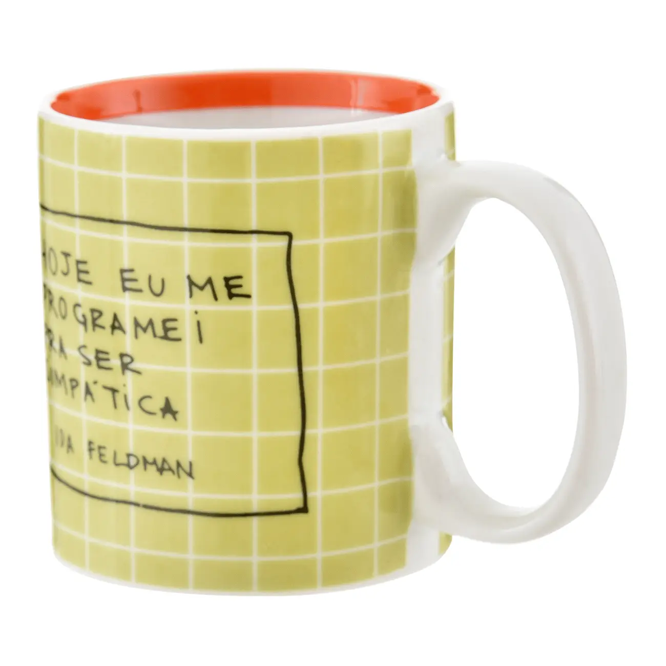 CANECA 330 ML IDA - SER SIMPÁTICA - VERDE CLARO/TERRACOTA - Foto 3