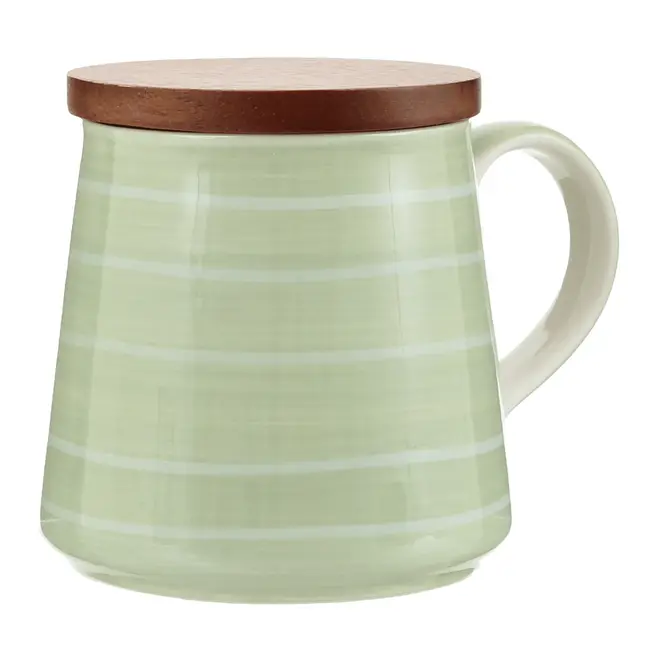 CANECA COM TAMPA 325 ML LINJER - SÁLVIA/BRANCO - Foto 2