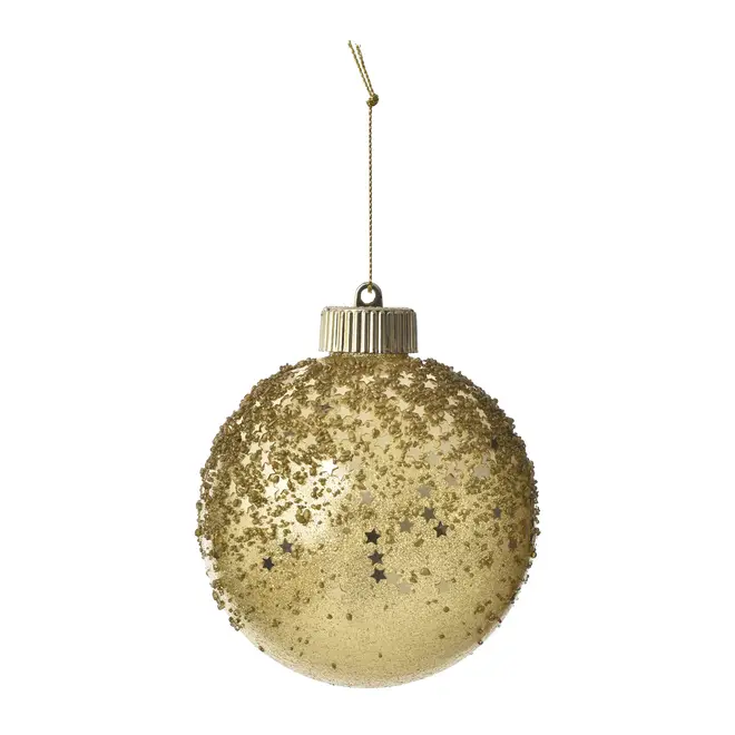 KIT PINGENTE BOLAS GLITTER COM 2 PEÇAS NATAL ASTRAL - DOURADO - Foto 2