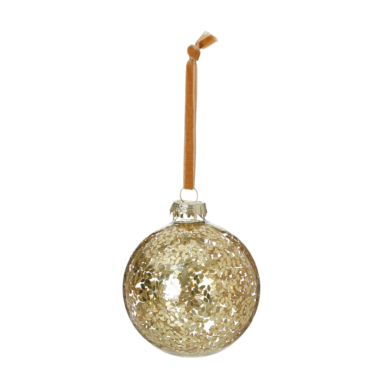 PINGENTE BOLA TEXTURA 8 CM CONJUNTO COM 2 PEÇAS FINE FESTIVITY - OURO - Foto 2
