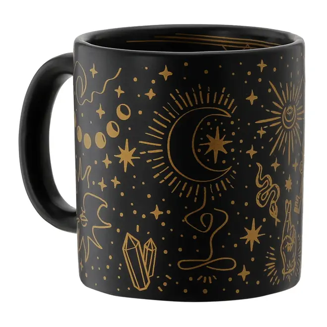 CANECA 300 ML MYSTICAL - PRETO BRILHANTE/OURO - Foto 4